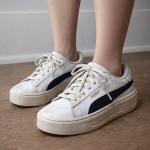PUMA Smash Platform V3 Low White Women’s 7.5 Casual Sneakers
